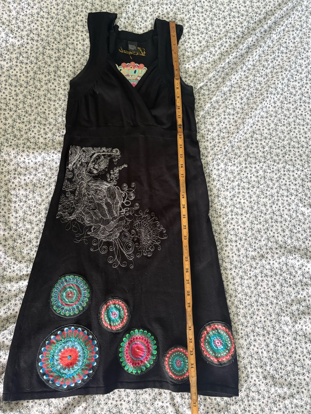 Desigual Mandala Y2K Knit Dress with sequins & embroidery